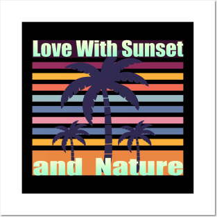 Love with Sunset and Nature Posters and Art